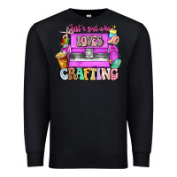 Black Just A Girl Who Loves Crafting Premium Sweatshirt - CowhideDigitalArt