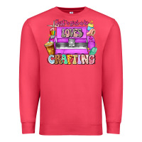 Cardinal Just A Girl Who Loves Crafting Premium Sweatshirt - CowhideDigitalArt