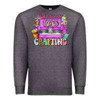 Charcoal Heather Just A Girl Who Loves Crafting Premium Sweatshirt - CowhideDigitalArt