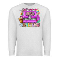 Oatmeal Heather Just A Girl Who Loves Crafting Premium Sweatshirt - CowhideDigitalArt