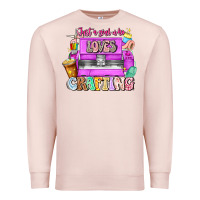 Pale Pink Just A Girl Who Loves Crafting Premium Sweatshirt - CowhideDigitalArt