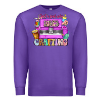 Purple Just A Girl Who Loves Crafting Premium Sweatshirt - CowhideDigitalArt