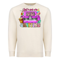 Sandshell Just A Girl Who Loves Crafting Premium Sweatshirt - CowhideDigitalArt