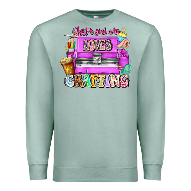 Just A Girl Who Loves Crafting Premium Sweatshirt by CowhideDigitalArt | Teevron