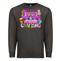 Smoke Just A Girl Who Loves Crafting Premium Sweatshirt - CowhideDigitalArt