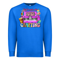 True Royal Just A Girl Who Loves Crafting Premium Sweatshirt - CowhideDigitalArt