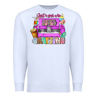 White Just A Girl Who Loves Crafting Premium Sweatshirt - CowhideDigitalArt