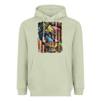 Matcha American Flag With Bass Fish Heavyweight Hoodie - LillyAllenDesigns