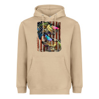 Mushroom American Flag With Bass Fish Heavyweight Hoodie - LillyAllenDesigns