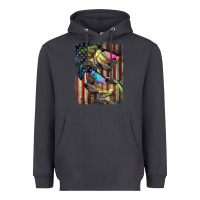 Smoke American Flag With Bass Fish Heavyweight Hoodie - LillyAllenDesigns