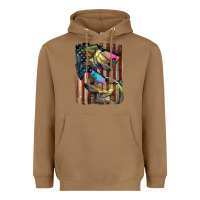 Toasted Coconut American Flag With Bass Fish Heavyweight Hoodie - LillyAllenDesigns