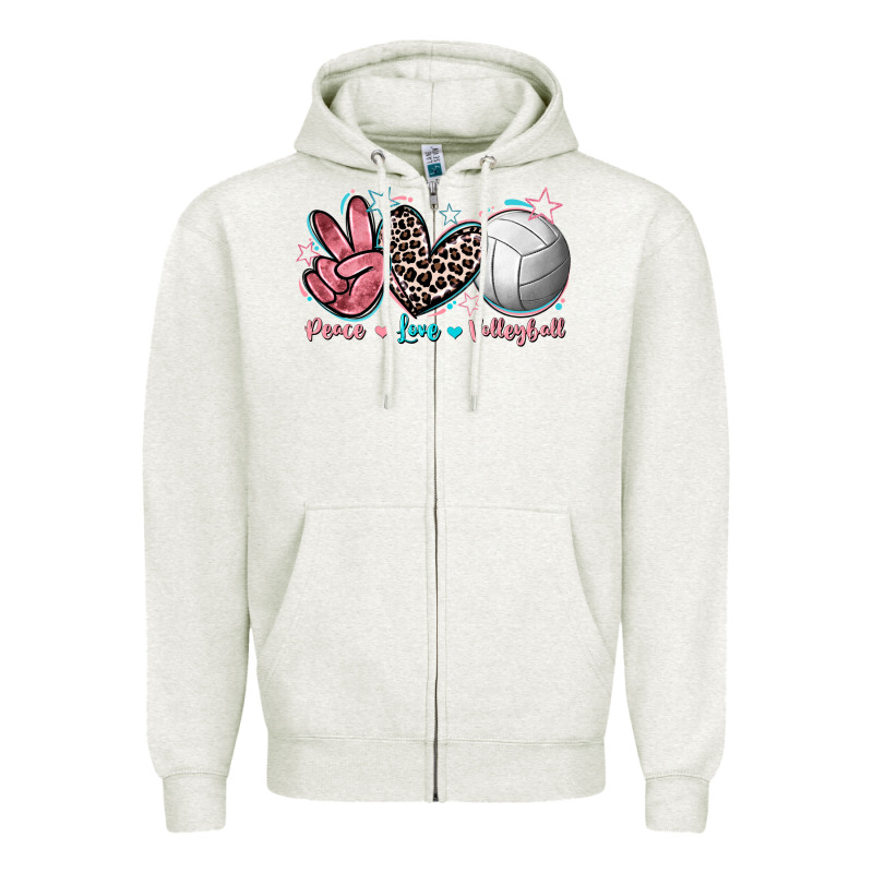 Peace Love Volleyball Zipper Hoodie by FaDigitalArtStudio | Teevron