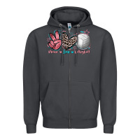 Smoke Peace Love Volleyball Zipper Hoodie - FaDigitalArtStudio