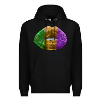Black mardi gras kiss Premium Hoodie - RanaPortraitStore
