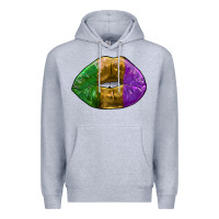 Heather Grey mardi gras kiss Premium Hoodie - RanaPortraitStore