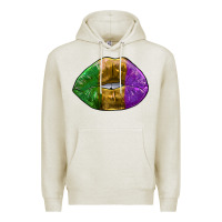 Oatmeal Heather mardi gras kiss Premium Hoodie - RanaPortraitStore