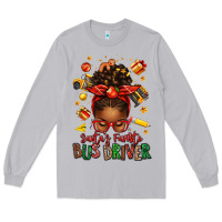 Moon Dust santas favorite school bus driver afro messy bun Long Sleeve Tee - texasbilliewilder