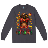 Smoke santas favorite school bus driver afro messy bun Long Sleeve Tee - texasbilliewilder