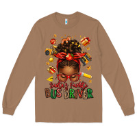 Toasted Coconut santas favorite school bus driver afro messy bun Long Sleeve Tee - texasbilliewilder