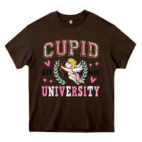 Chocolate Brown cupid university Heavy Core Tee - MaliasSmallBusiness