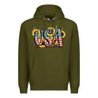 Army Green USA 4th of July Premium Hoodie - FaDigitalArtStudio