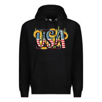 Black USA 4th of July Premium Hoodie - FaDigitalArtStudio