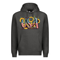 Charcoal Heather USA 4th of July Premium Hoodie - FaDigitalArtStudio