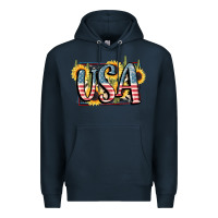 Navy USA 4th of July Premium Hoodie - FaDigitalArtStudio