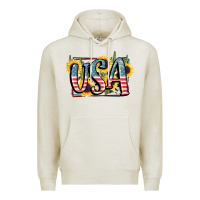 Oatmeal Heather USA 4th of July Premium Hoodie - FaDigitalArtStudio