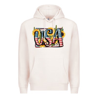 Pale Pink USA 4th of July Premium Hoodie - FaDigitalArtStudio