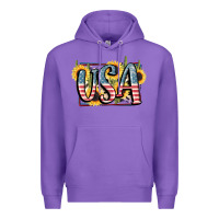Purple USA 4th of July Premium Hoodie - FaDigitalArtStudio