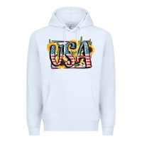 White USA 4th of July Premium Hoodie - FaDigitalArtStudio