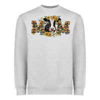 Heather Grey Mom with cow Heavyweight Sweatshirt - CowGirlArtShop