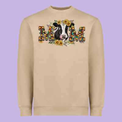 Mom With Cow Heavyweight Sweatshirt Designed By Cowgirlartshop