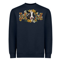 Navy Mom with cow Heavyweight Sweatshirt - CowGirlArtShop