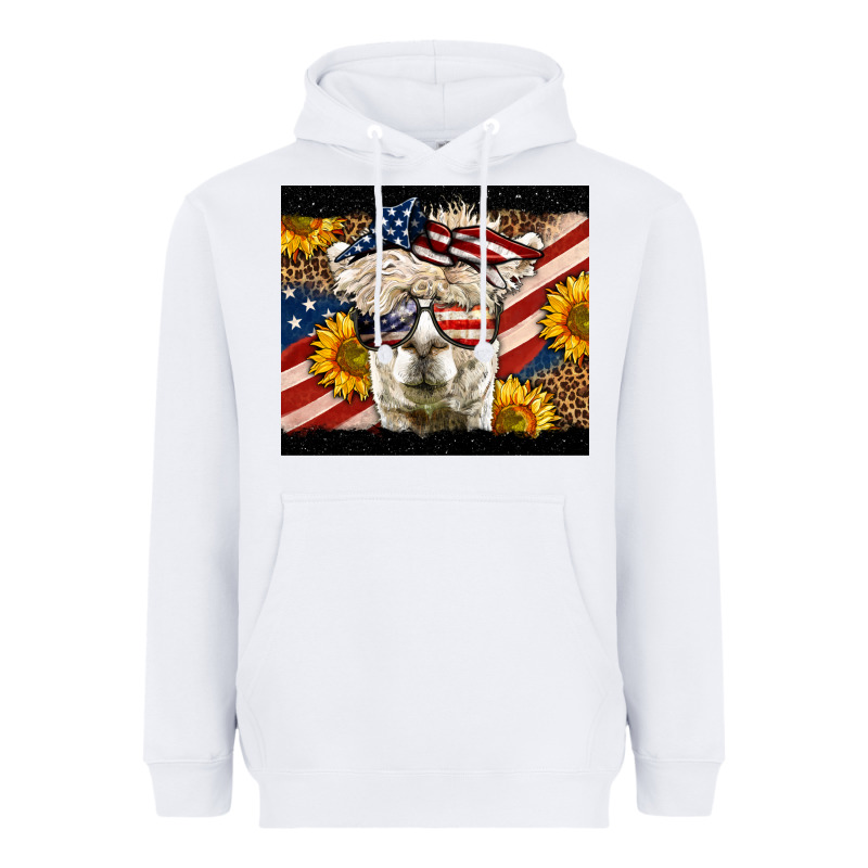 Western 4th Of July Lama Heavyweight Hoodie by LillyAllenDesigns | Teevron