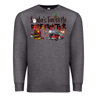 Charcoal Heather Santa's Favorite Firefighter Premium Sweatshirt - LillyAllenDesigns
