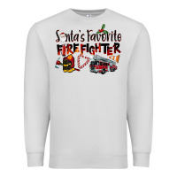 Dove Grey Santa's Favorite Firefighter Premium Sweatshirt - LillyAllenDesigns