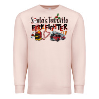 Pale Pink Santa's Favorite Firefighter Premium Sweatshirt - LillyAllenDesigns