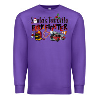 Purple Santa's Favorite Firefighter Premium Sweatshirt - LillyAllenDesigns