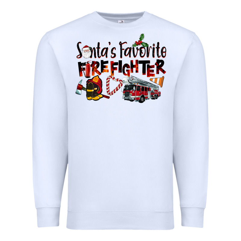 Santa's Favorite Firefighter Premium Sweatshirt by LillyAllenDesigns | Teevron