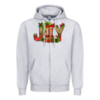 Heather Grey joy christmas with elf bbs Zipper Hoodie - BundleAndBundleShop