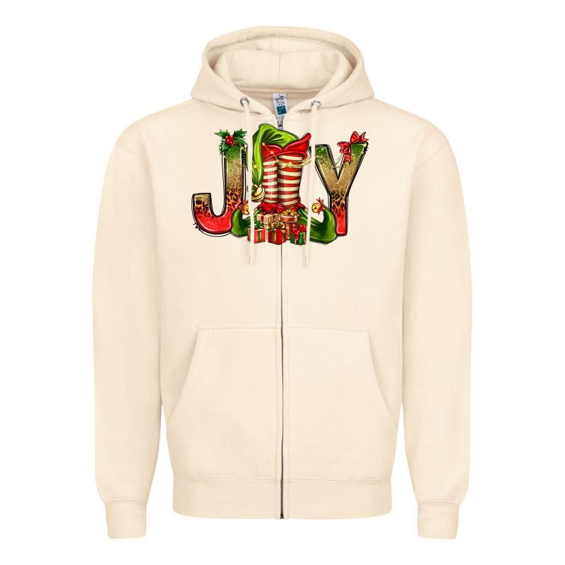 Joy Christmas With Elf Bbs Zipper Hoodie by BundleAndBundleShop | Teevron