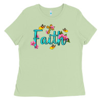 Matcha faith with flower and butterfly Ladies Tee - NancyCooperArtShop