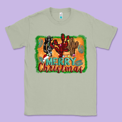 Merry Christmas Cactus Classic Tee Designed By Jasminsmagicworld