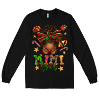 Black mimi claus afro messy bun Long Sleeve Tee - texasbilliewilder