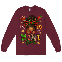 Burgundy mimi claus afro messy bun Long Sleeve Tee - texasbilliewilder
