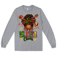 Heather Grey mimi claus afro messy bun Long Sleeve Tee - texasbilliewilder