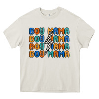 Cream boy mama lightning bolt Heavy Core Tee - MaliasSmallBusiness