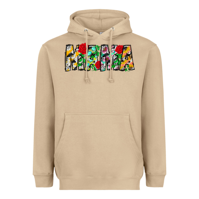 Floral Animal Print Mama Heavyweight Hoodie by CowhideDigitalArt | Teevron
